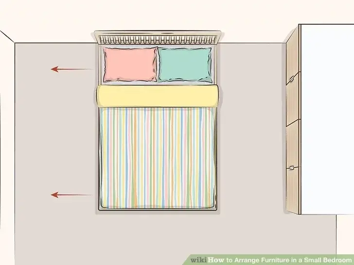 چیدمان مبلمان در اتاق کوچک: نزیک کردن یک طرف تخت به دیوار